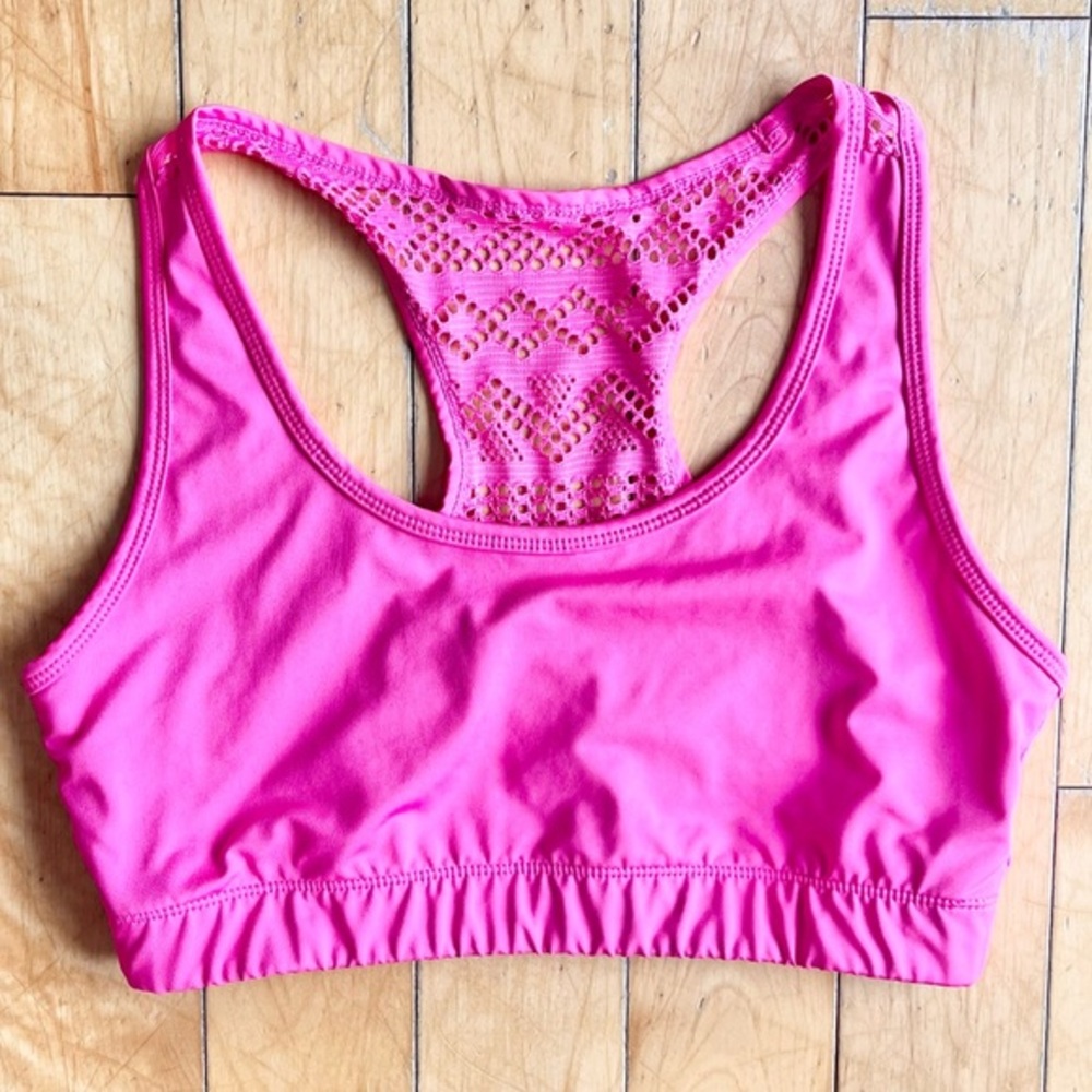 Zyia Pink Active Racerback Sports Bra with Mesh Detail Size Large